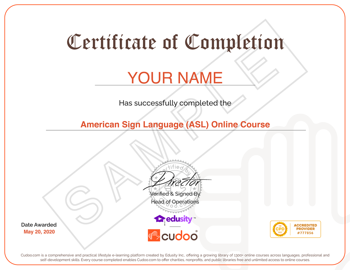 Cudoo Certificate Sample